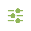 Green sliders icon representing settings or adjustments.